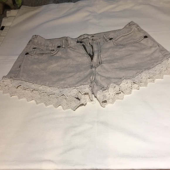 Free People gray distressed high waist shorts! - Picture 3 of 8